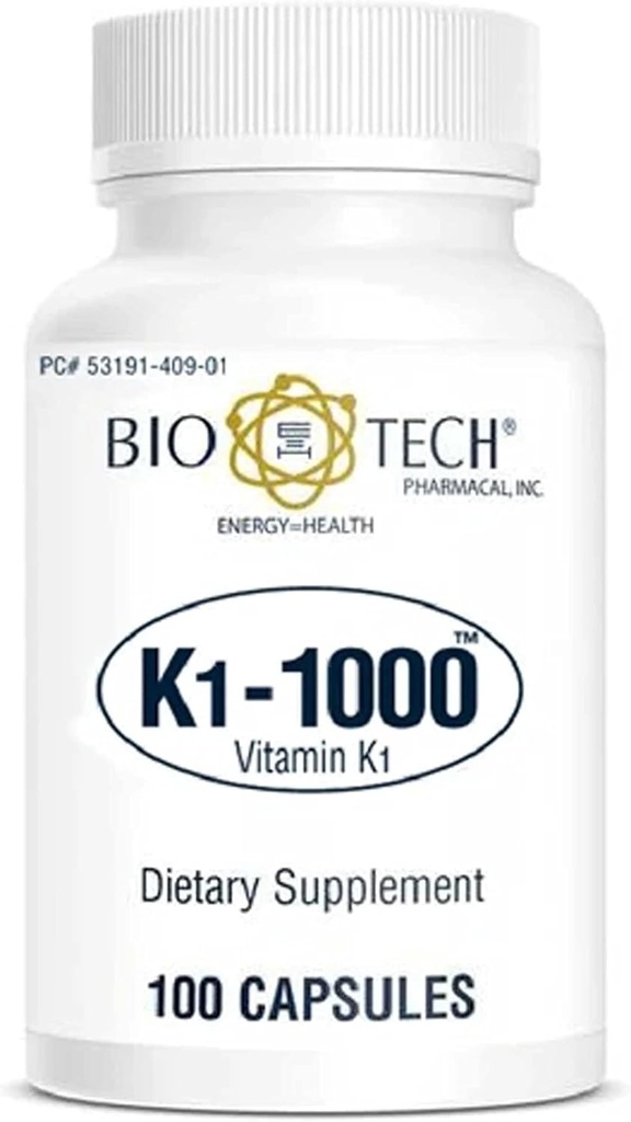 Bio-Tech Pharmacal K1-1000 (Vitamin K1) 100 Kapseln - 3 Packung