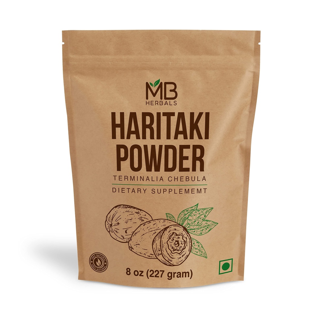 MB Kräuter Haritaki Pulver 8 oz / 227 Gramm / 0.5 lb | Inknut Pulver | Terminalia chebula Harde Chebulic Myrobalan | Glutenfrei | Keine Konserven