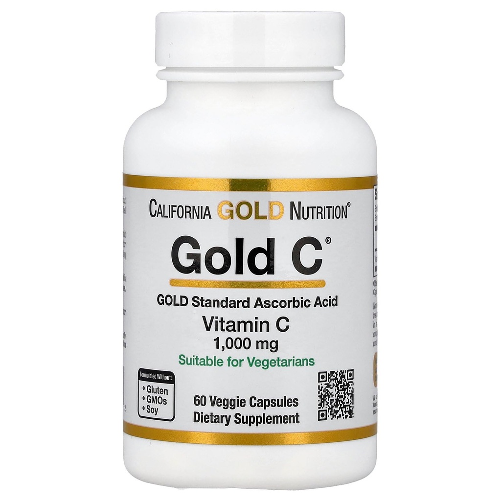 California Gold Nutrition Gold CTM, USP Grade Vitamin C, 1.000 mg, 60 Veggie Kapseln