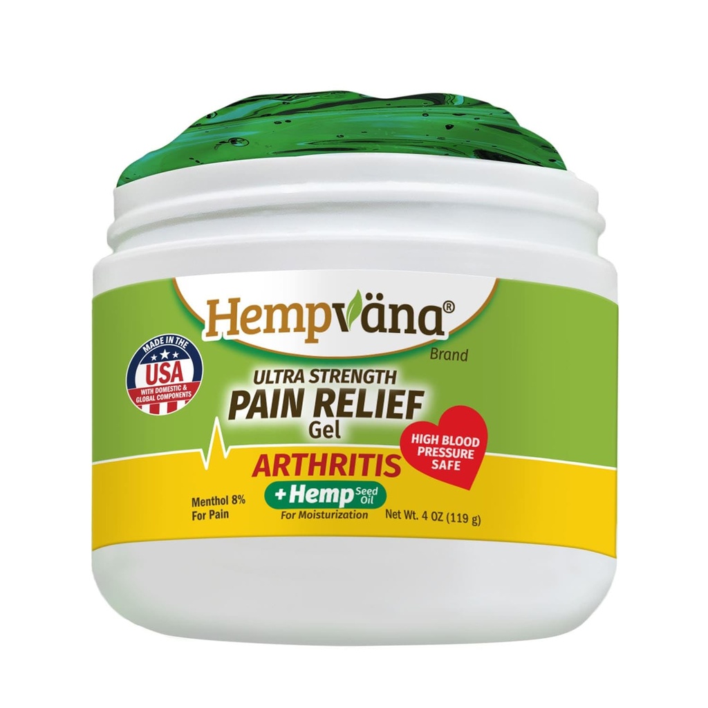 Hempvana Arthritis Schmerzlinderung Gel, Ultra-Strength für Arthritis in Muskeln & Gelenke. Bereichert mit Hanf Seed Oil, AS SEEN ON TV. Non-Greasy. Gezieltes Langlebiges Relief. Arbeitet schnell, 4 Oz.