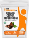 BulkSupplements.com Chaga Pilzextrakt Pulver - Chaga Pulver, Pilzergänzung - Glutenfrei, 1g pro Servierung, 1kg (2.2 lbs) (Pack von 1)