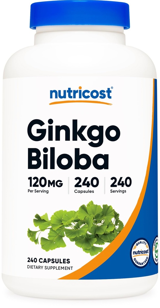 Nutricost Ginkgo Biloba 120mg, 240 Kapseln - Extra Stärke Ginkgo Biloba Extrakt - Glutenfrei & Non-GMO