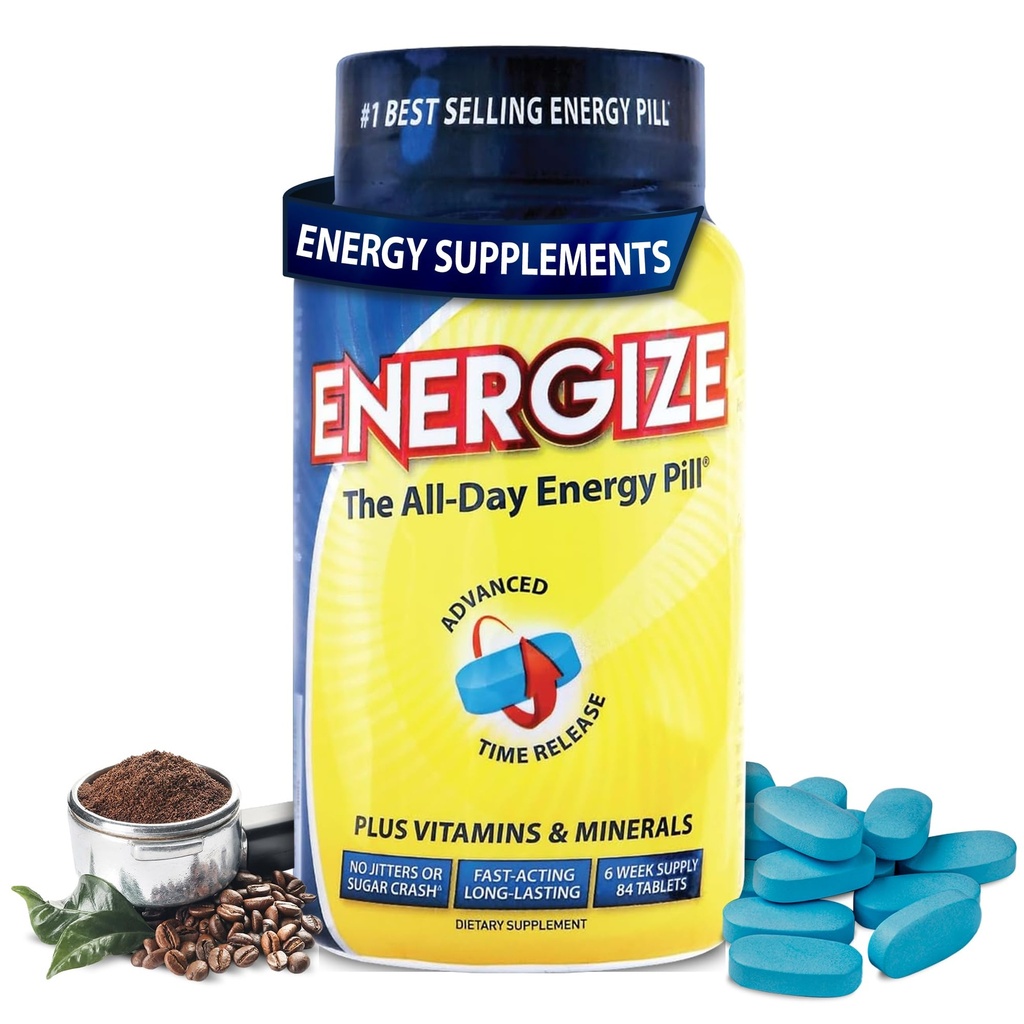 iSatori Energize Caffeine Pills - Supplément d'énergie toute la journée à action rapide avec sortie de temps Caffeine et soutien naturel nootrope - Pas de jitters ou de crash - Vitamines énergétiques pour les hommes et les femmes - (84 comprimés)