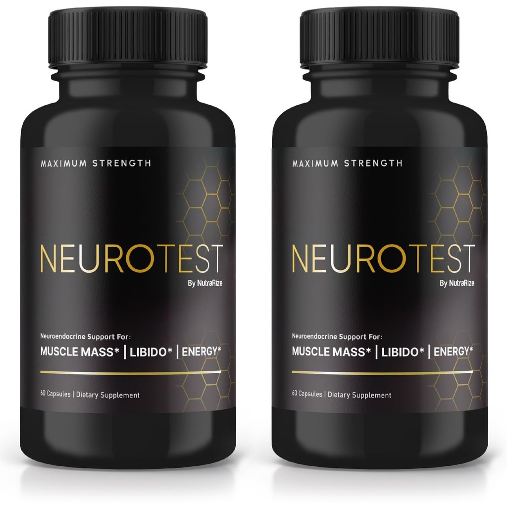 (2 packs) Capsules de NeuroTest - Supplément alimentaire NeuroTest pour les hommes, Formule quotidienne de NeuroTest pour le mieux-être global et la performance maximale, pilules de formule avancées, examens de test Neuro (120 capsules)