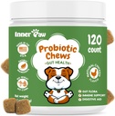 Innere Paw Probiotika für Hunde, Verdauungsenzyme & Prebiotische Formel für Gut Gesundheit, Dog Probiotics für Durchfall, Bowel & Immune Support, Chicken Flavor, 120 Soft Chews