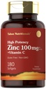 Carlyle Zinkergänzung 100mg mit Vitamin C | 180 Softgels | Non-GMO, Gluten Free | Tahoe Nutritionals