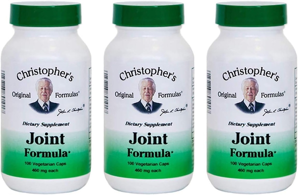 Christopher's Original Formulas Joint Formula – 100 Vegetarische Kapseln – Synergistische Kräutermischung für gemeinsame Unterstützung – Made in The USA - Pack of 3