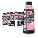 Protéine2o 15g Protéines isolées Boissons d'hydratation Plus Énergie et Focus, 350mg d'électrolytes, Vitamines B5 et B6, sans sucre, Candy de coton, 16,9 oz bouteille (paquet de 12)