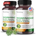 Wormwood Black Walnut Whole Cloves Ginger - Support Digestion Wellness, Liver Cleanse, Joints Health - 120-day Supply - Made in The USA