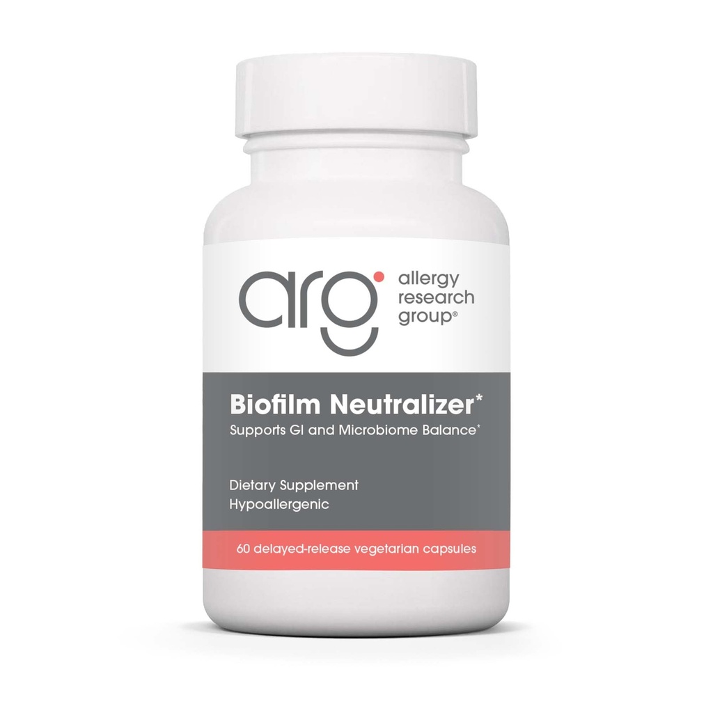 Allergy Research Group Biofilm Neutralizer - Biofilm Defense, EDTA Supplement, Proteolytische Enzyme, Serrapeptase, Vegetarische Kapseln - 60 Count