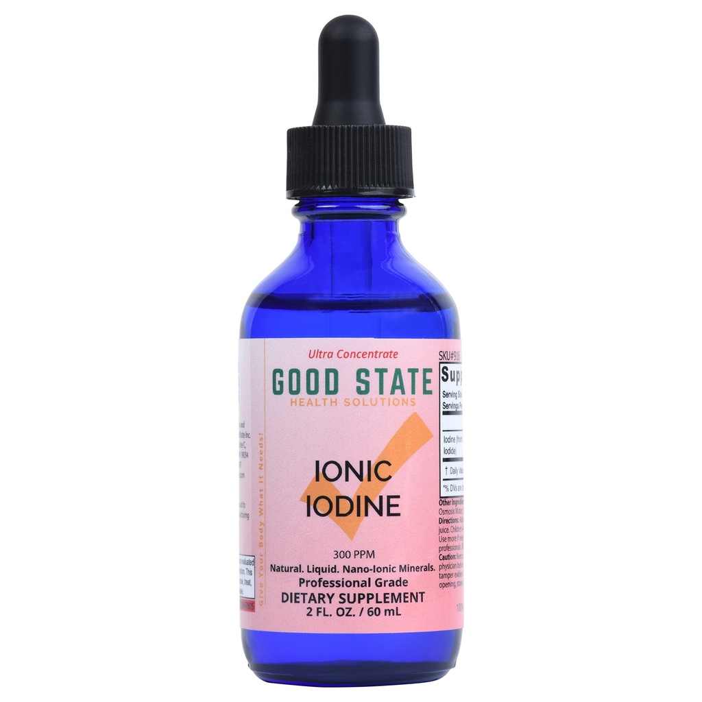 Bon état Liquid Ionic Potassium Iodide Supplément de verre de verre de Végétalien de 150 mcg par 10 gouttes de 118 portions soutient la santé thyroïde, l'énergie, l'immunité, le métabolisme de 2 oz.