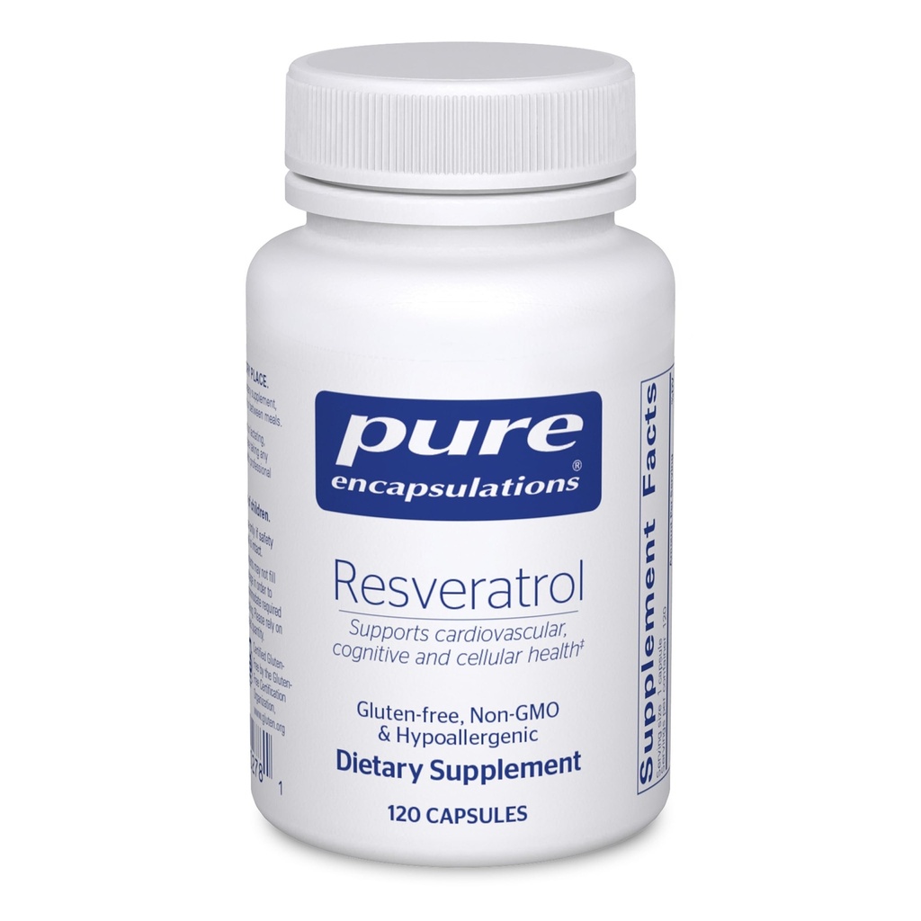 Encapsulations pures Resvératrol - Support cardio-vasculaire, cellulaire et mémoire* - 40 mg Trans-Resvératrol - Supplément antioxydants - Sans gluten et sans OGM - 120 capsules