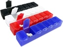 USA Merchant - 7 Day Small Pill Box with Snap Close Lids - Weekly Pill Organizer 4 Times a Day or 28 Day Dispenser - Comes with 4 Separate 7 Day Pill Containers for Vitamins, Supplements, and Medicine