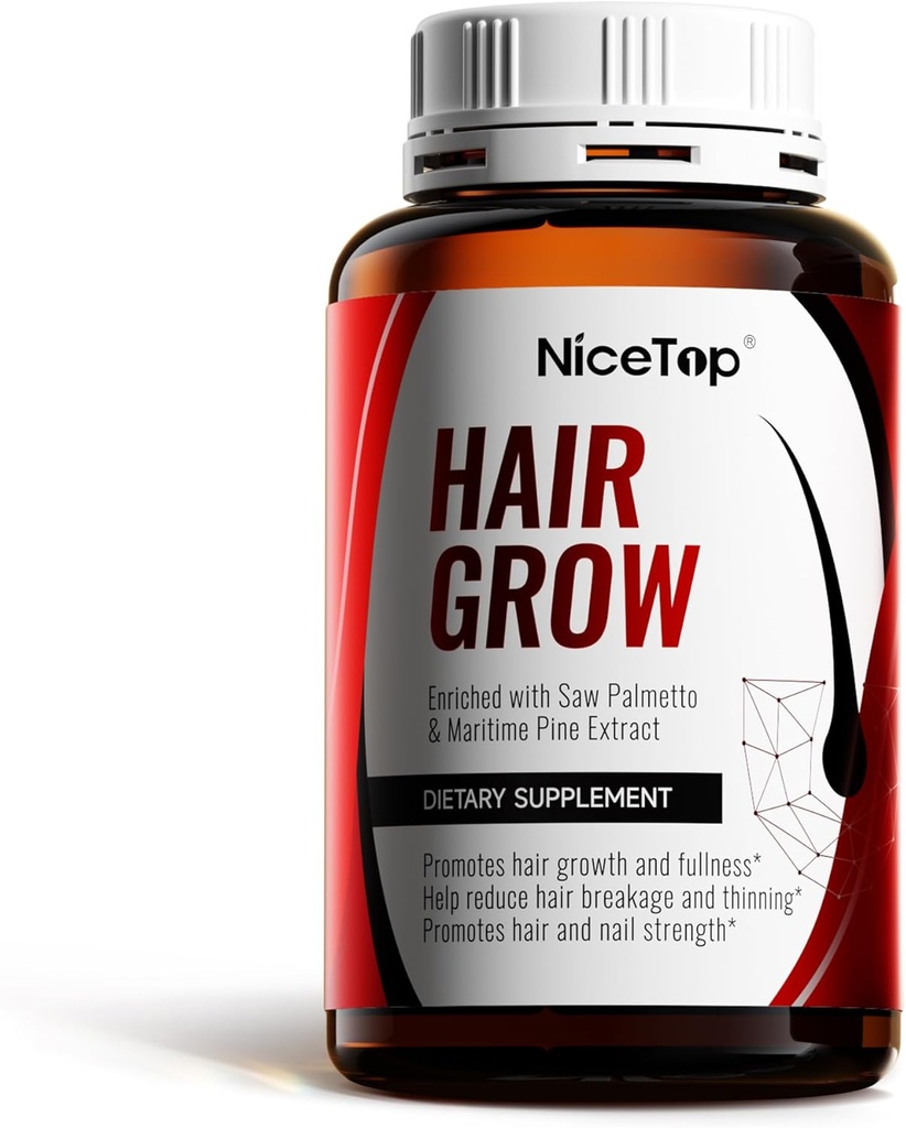 Hair Growth Supplement, Hair Care Support for Strength, Thickness Growth, with Biotin Vitamin A, C, E, Zinc, 60 Capsules