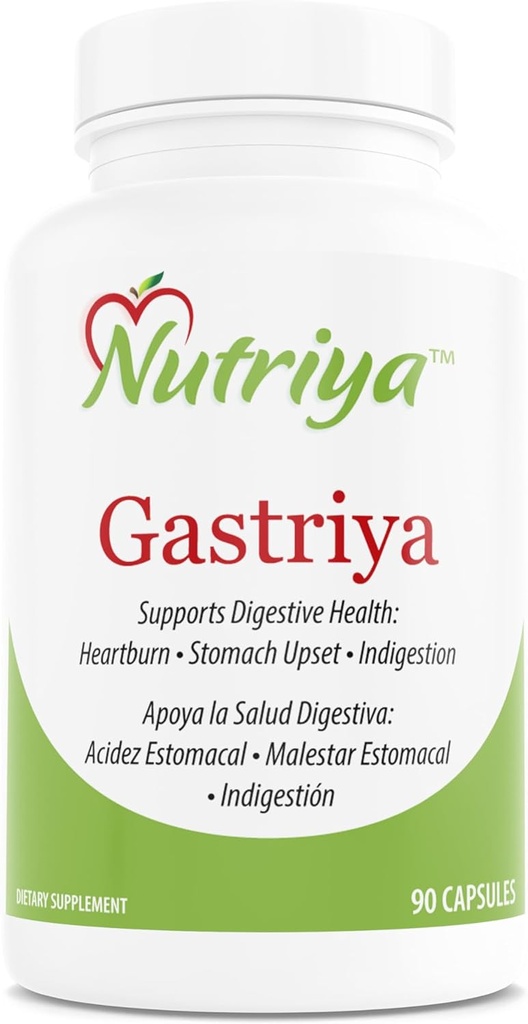 Nutriya Gastriya - Soulage le reflux acide et les brûlures d'estomac naturellement, régule l'acide gastrique et soutient la digestion saine, 90 Compte (paquet de 1)