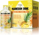 GREENPEOPLE 7-en-1 Citrate de magnésium liquide, supplément de citrate de magnésium Boissons avec 280mg Magnésium, zinc, bromelain, vitamine C D3 B6, Muscle et soutien du sommeil pour les enfants et les adultes, 1 fl.Oz (10Pcs)
