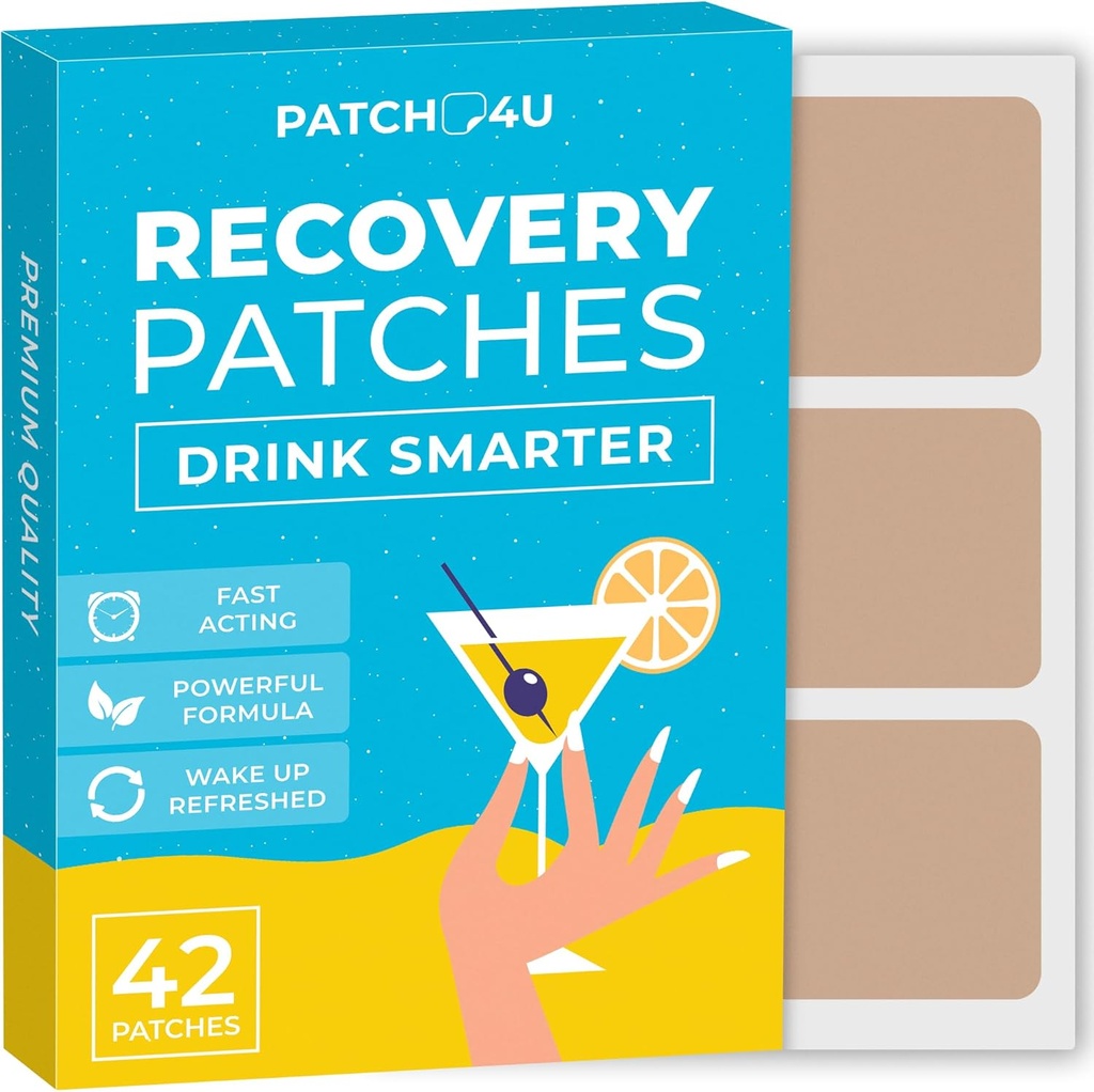Party Recovery Patches 42 Pack - Wake Up Refreshed & Energized mit unserem 100% Natural Ingredients Patch - Hautfreundlich &amp; wasserdicht - Anwenden vor dem Trinken - Enhanced Morning Formula