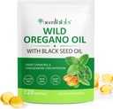 Öl von Oregano Softgels, 120 Graf Oregano Öl Ergänzung Kapseln, 2 in 1 6000mg Öl von Oregano mit schwarzem Samen Öl 200mg, Bio Oregano Öl Extrakt, Non-GMO, Glutenfrei