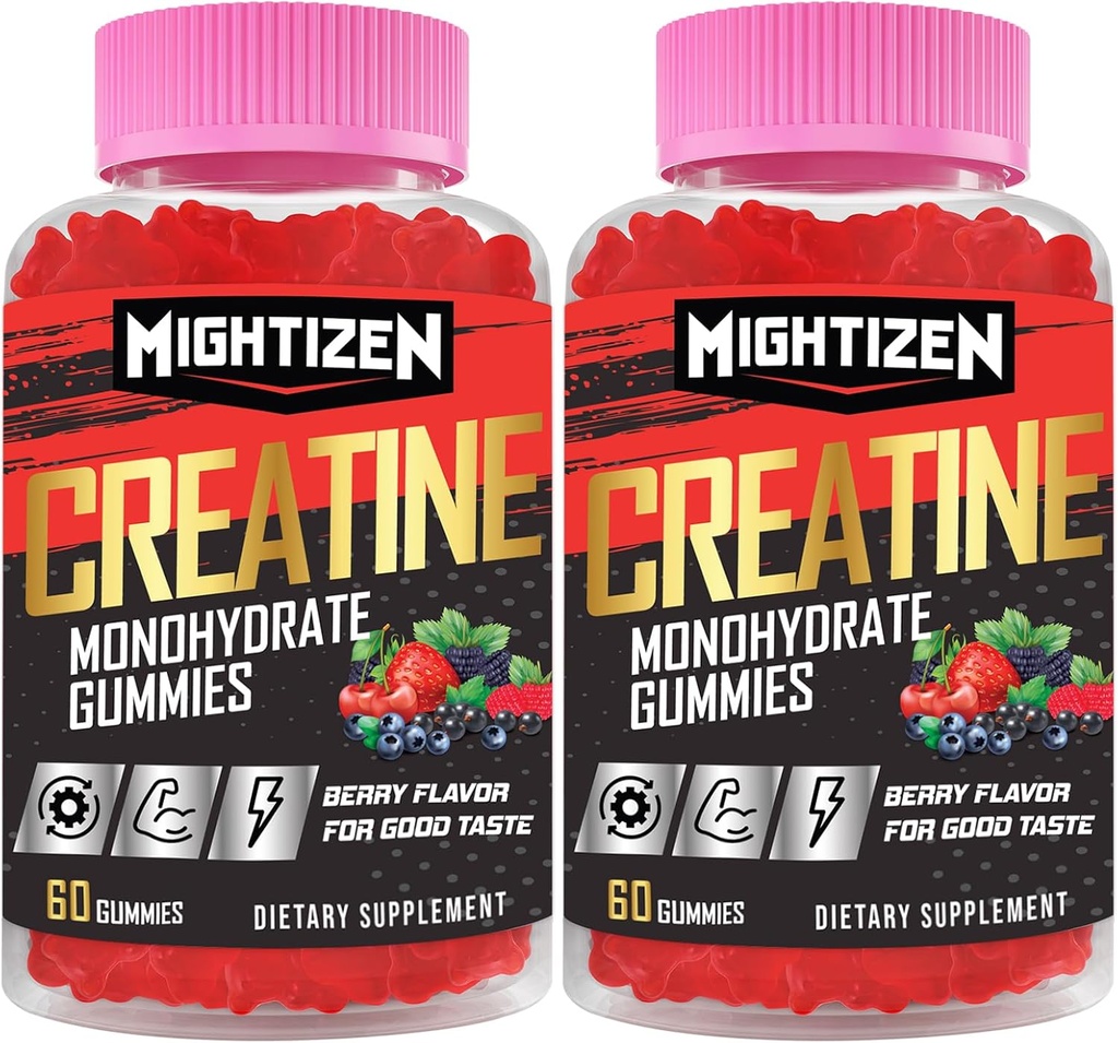 Kreatin für Herren & Frauen Kreatin Monohydrate, Kreatin Monohydrate pro Servieren mit Taurine & Vitamin B12, PreWorkout für Max Strength, Energy & Endurance - 2 Pack