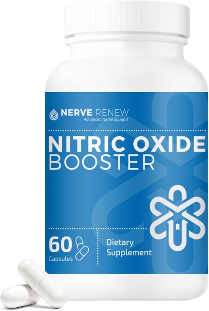 Nerve Renew Nitric Oxid Booster - Nitric Oxid Supplement mit L Arginin Hydrochlorid für vollständige Nerve Nourishment - 60 Kapseln