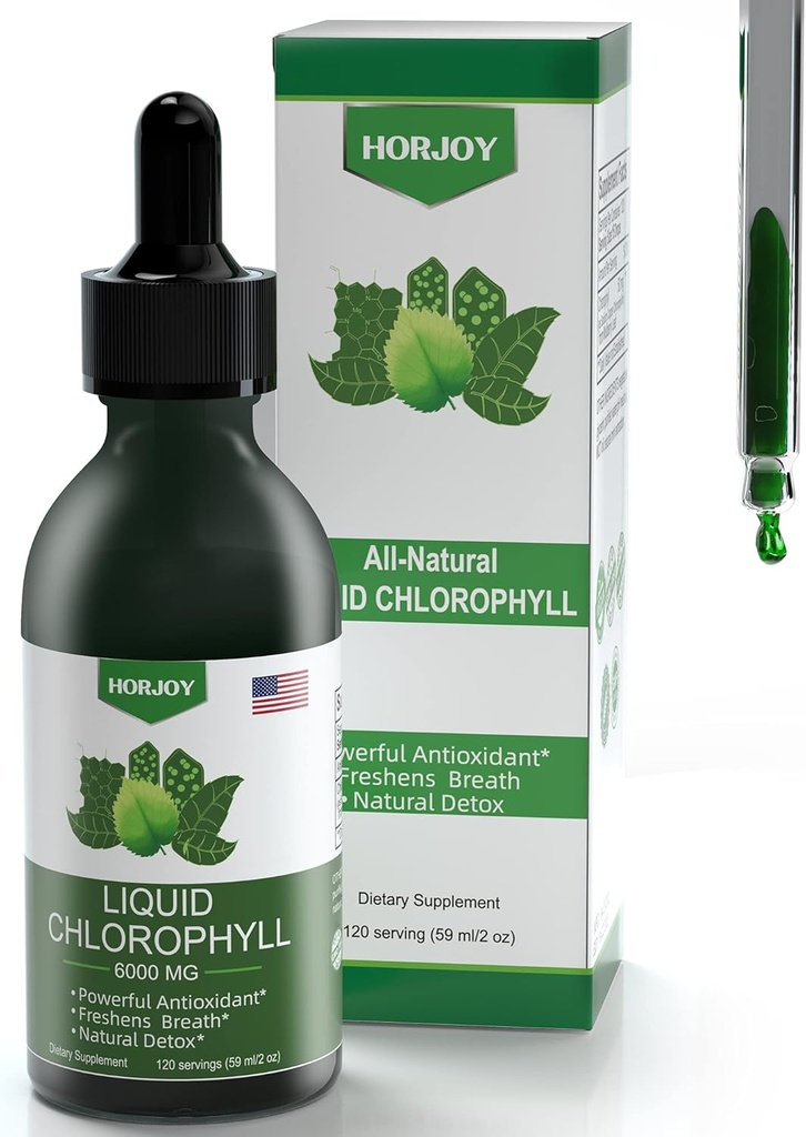 Chlorophyll Liquid Drops - 100% natürliche Energie Booster und Immununterstützung - inneres Deodorant und Detox - Höhenverminderung - schnelle Absorption, Vegan & Non-GMO - 120 Portionen (Pack von 1)
