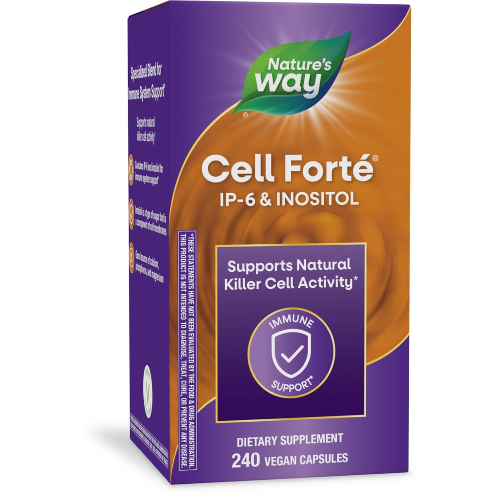 Nature's Way Cell Forté IP-6 & Inositol Immununterstützungsergänzung mit Calcium, Phosphor und Magnesium*, Glutenfrei, Vegan, 240 Kapseln (Packaging Mai Vary)