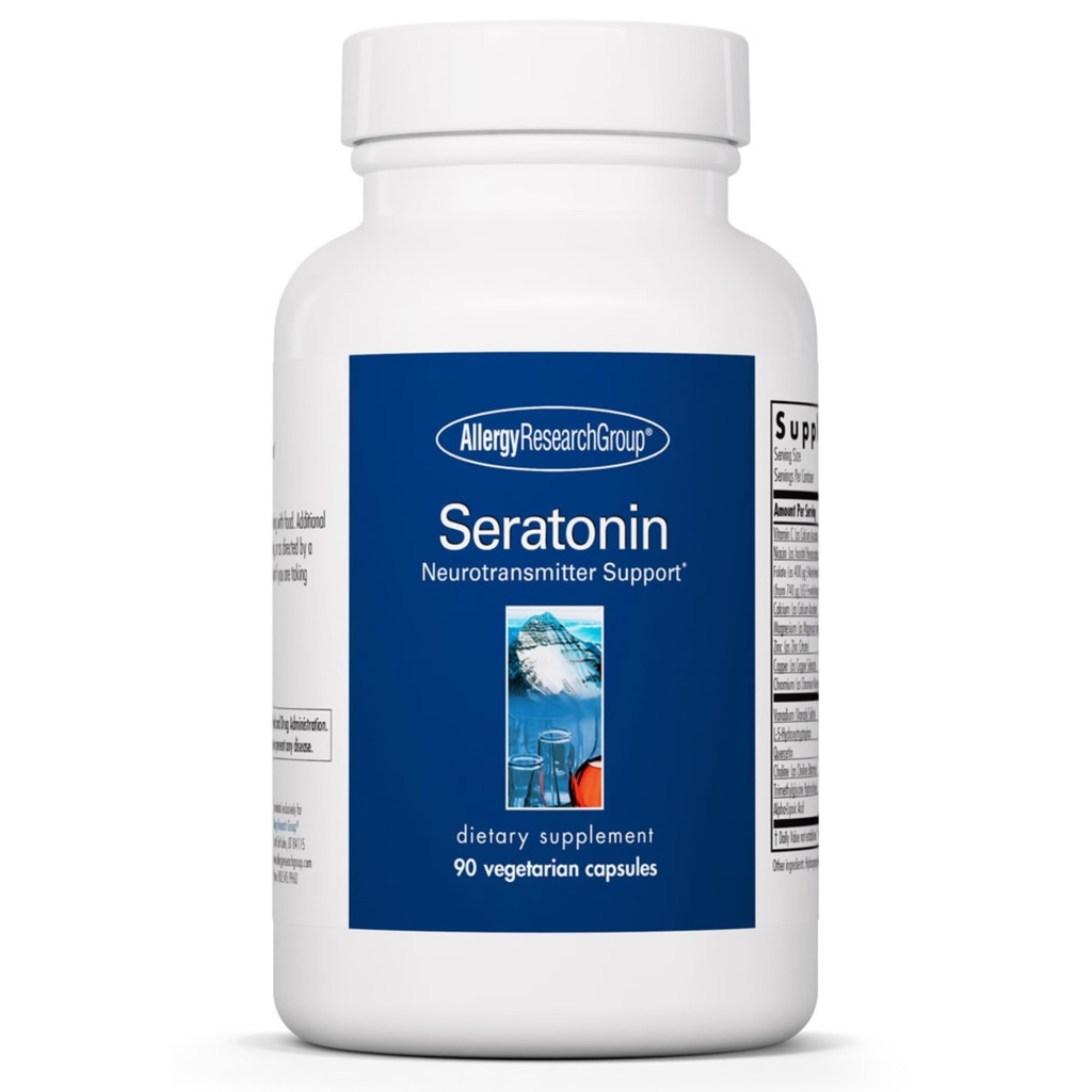 Allergy Research Group Seratonin Supplement - Serotonin Booster, Stress- und Schlafunterstützung, Serotonin Ergänzungen für Männer und Frauen, Serotonin Pillen - 90 Vegetarische Kapseln