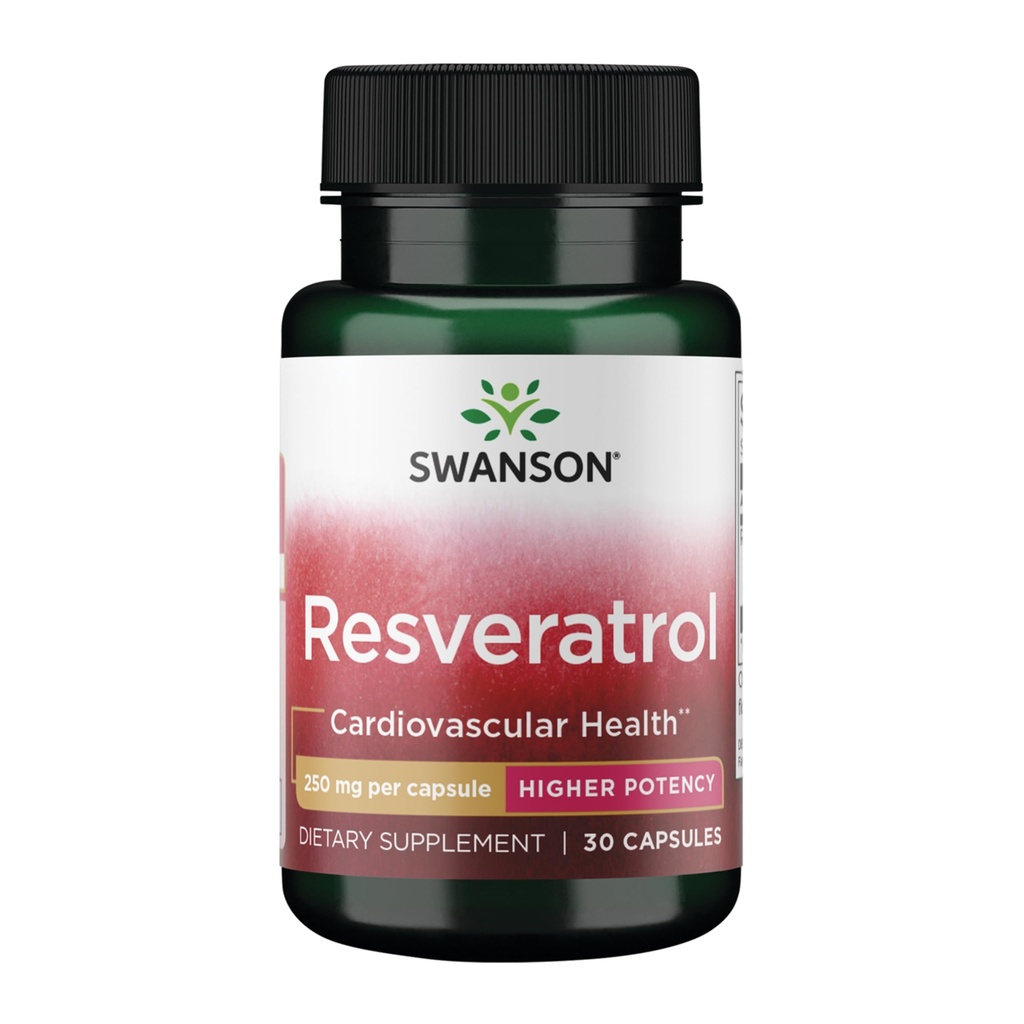 Resvératrol de Swanson - puissance supérieure 250 Milligrammes 30 Capsules(1 Pack)