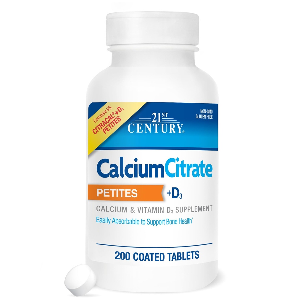 Calcium Citrat + D3 Petites Beschichtete Tabletten 200 ea