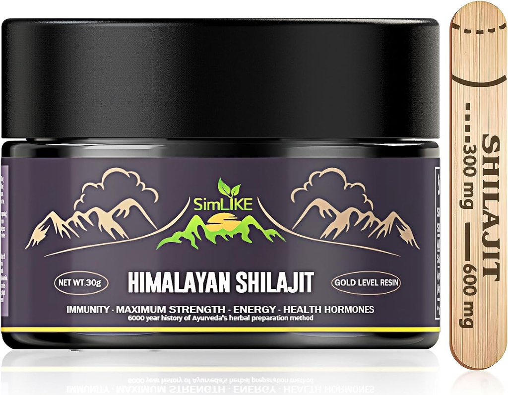 shilajit Pure Himalayan Organic - Gold Grade Shilajit Resin mit Bio Ayurvedic Kräuter in Hohe Potenz für Energie, Stärke und Immunität, 30 Gramm