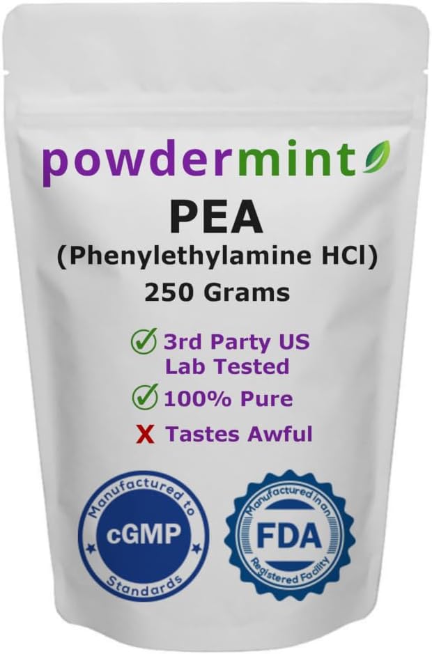 Beta Phenylethylamine HCl (Pea) Powder - Mood, Energy (250 Gram)