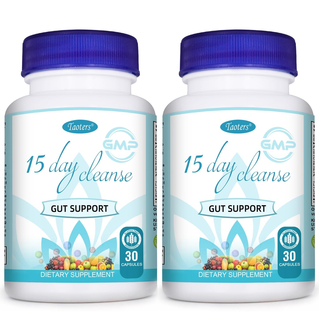 15 Tage Cleanse Gut Support 2 Pack | Colon Broom, Detox Ergänzung mit Senna, Cascara Sagrada & Psyllium Husk, für Männer und Frauen | Insgesamt 60 Kapseln