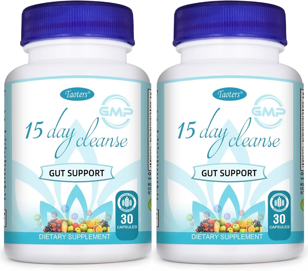 15 Tage Cleanse Gut Support 2 Pack | Colon Broom, Detox Ergänzung mit Senna, Cascara Sagrada & Psyllium Husk, für Männer und Frauen | Insgesamt 60 Kapseln