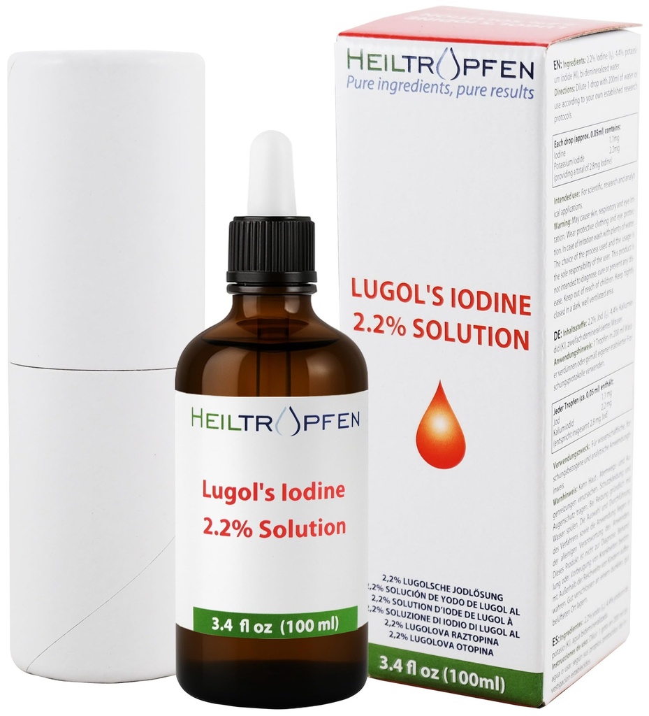 2.2% Lugols Jodlösung 3.4 Fl Oz | Pharmazeutische Stoffe | Lugols Lösung mit Jod und Kaliumjodid hergestellt. In den Warenkorb