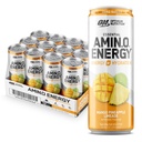 Optimum Nutrition Amino énergie Sparkling boisson d'hydratation, électrolytes, caféine, acides aminés, BCAAs, sans sucre, mangue ananas Limeade, 12 Fl Oz, 12 pack (emballage mai Vary)