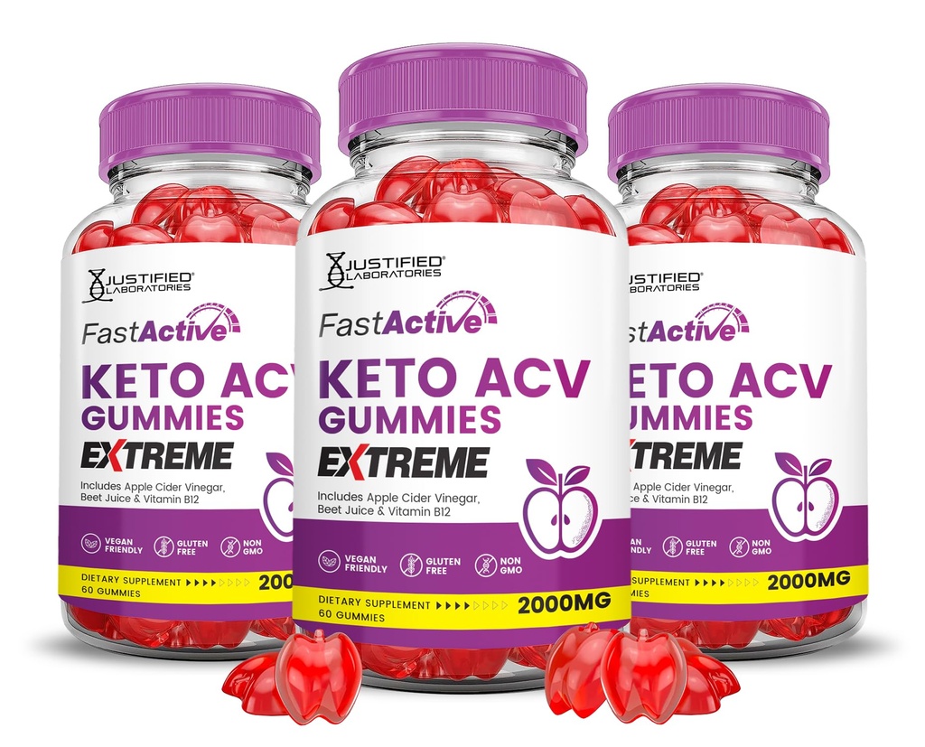 (3 Pack) Gommies Keto ACV actifs rapides Extreme 2000MG Gommies Keto rapides Vinaigre de cidre de pomme formulé avec poudre de jus de betterave de grenade B12 Vegan Non OGM 180 Gommys