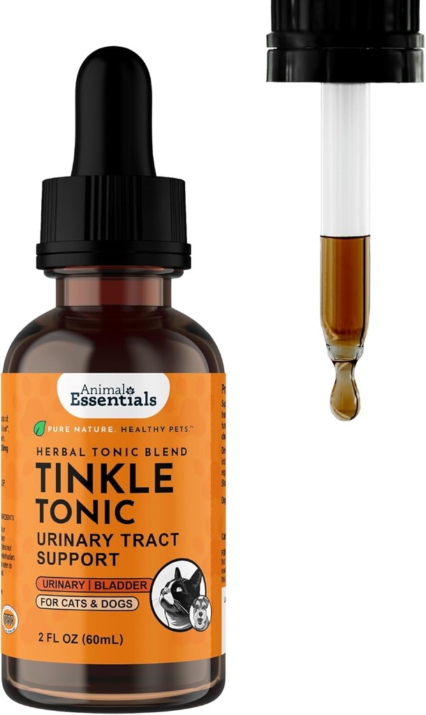 Animal Essentials Tinkle Tonic - Hund & Katze Urinary Tract Unterstützung, Nierenergänzung, Unterstützt Urinary Tract, Blasengesundheit für Haustiere, mit Marshmallow - 2 fl oz