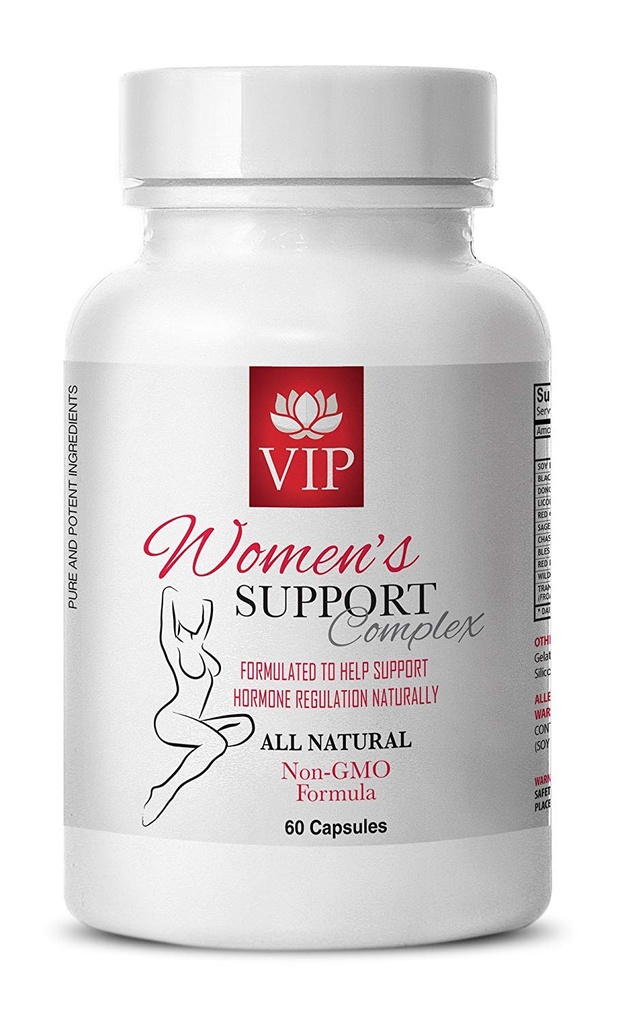 Menstrual Relief - WOMEN'S SUPPORT COMPLEX NATURAL - Schwarzer Cohosh und Roter Klee - Menstruationsregler - Schwarzer Cohosh und Dong quai - Roter Klee - gesegnete Distel - Soy isoflavones - 1B 60 Caps