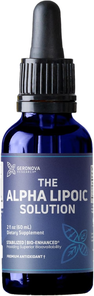 Recherche de Geronova La solution alpha lipoïque, 2 fl oz - 2 mois d'approvisionnement - Acides alpha lipoïques stabilisés et améliorés pour la biodisponibilité supérieure - supplément ALA avec absorption rapide