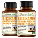 Glucosaminsulfat mit Hyaluronsäure, Boswellia, Black Pepper & MSM Supplement – 5-in-1 Joint Supplements für Männer und Frauen – Joint Health, Mobility & Bone Strength – FSA Eligible 2 Pack