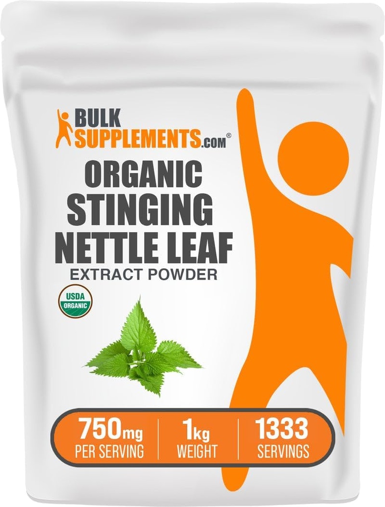 BulkSupplements.com Organic Stinginging Nettle Extract Powder - Nettle Leaf Extract, Kräuterergänzung - Vegan & Gluten Free, 750mg pro Servierung, 1kg (2.2 lbs) (Pack von 1)