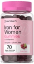 Horbäach Eisengummis für Frauen | 70 Graf | Getreide Flavor | Beilage mit B Vitaminen Folat und Zink | Vegan, Non-GMO & Gluten Kostenlos