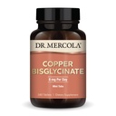 Dr Mercola bisglycinate de cuivre, 90 portions (180 comprimés), suppléments alimentaires, 8 mg par jour, mini-onglets, soutient la santé globale, non OGM
