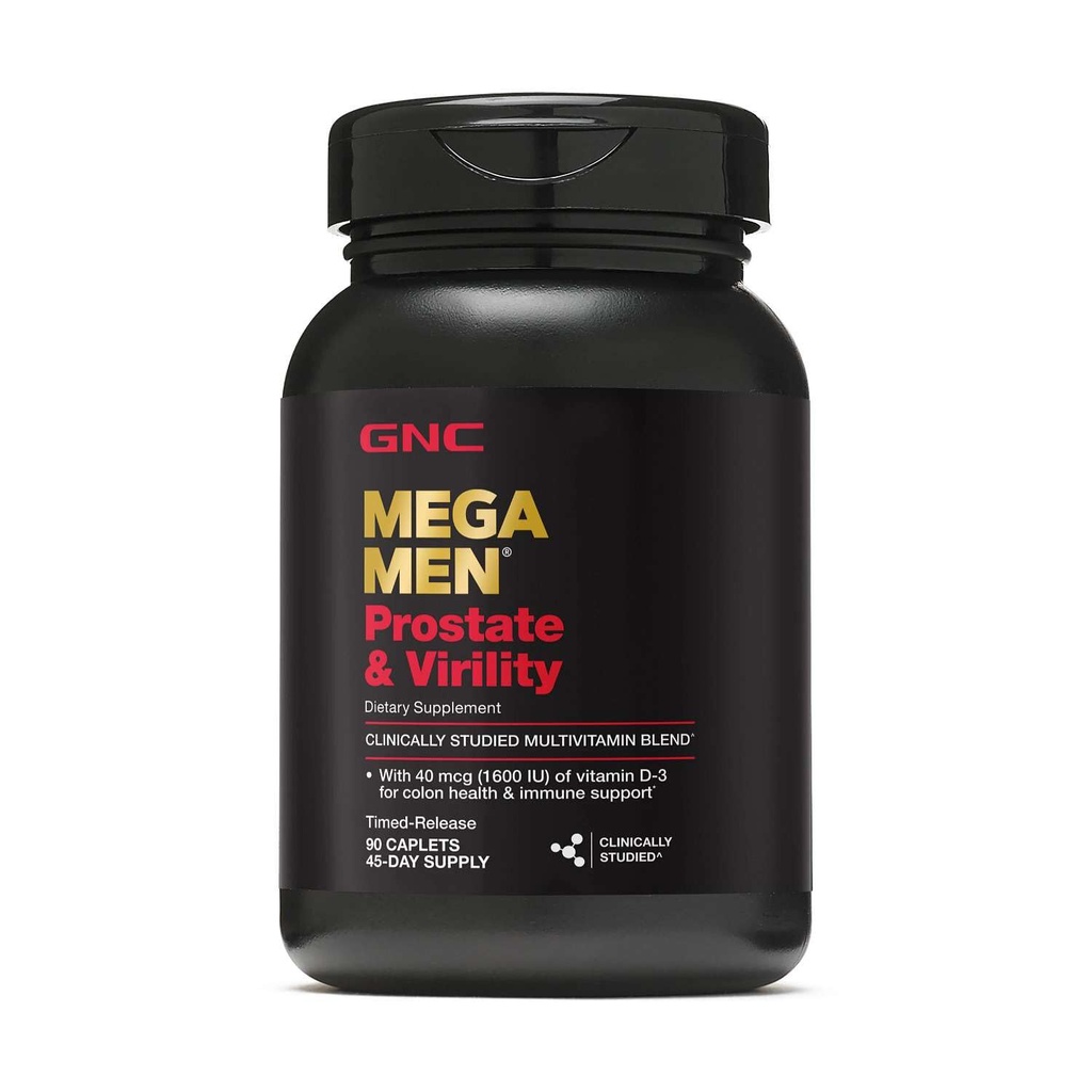 GNC Mega Hommes Prostate et Virility Multivitamine, soutient la santé sexuelle optimale et la santé de la prostate, 90 comte