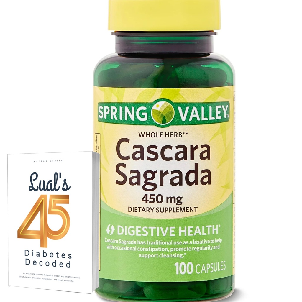 Cascara Sagrada 450mg. Spring Valley Cascara Sagrada 450mg 100 Count, Ganze Kräuter Cascara Sagrada Verdauungsergänzungsmittel Kapseln Bundle mit Lualls 45 Diabetes Decodiert