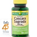 Cascara Sagrada 450mg. Spring Valley Cascara Sagrada 450mg 100 Count, Ganze Kräuter Cascara Sagrada Verdauungsergänzungsmittel Kapseln Bundle mit Lualls 45 Diabetes Decodiert
