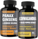 NooMost Authentic Korean Red Panax Ginseng + Organic Ashwagandha mit Ginkgo Biloba & Schwarz Pfeffer