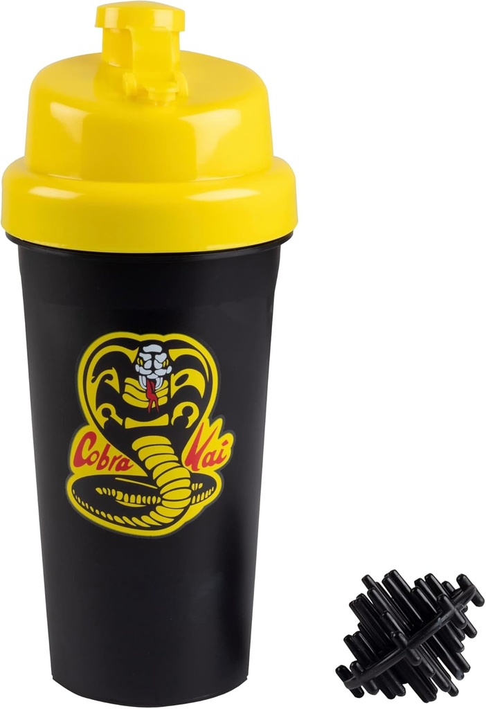 Karate Kid Cobra Kai 25oz Shaker Bottle w/Blender Mixer Ball - Getränkemessungen, Fliptop, Leakproof Screw Lid- Blend Protein Powder, Sportgetränke, Shakes, Smoothies - offiziell lizenziert