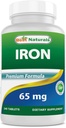 Best Naturals Eisen Supplement - 65 mg - 240 Tabletten - Non-GMO & Gluten Kostenlos