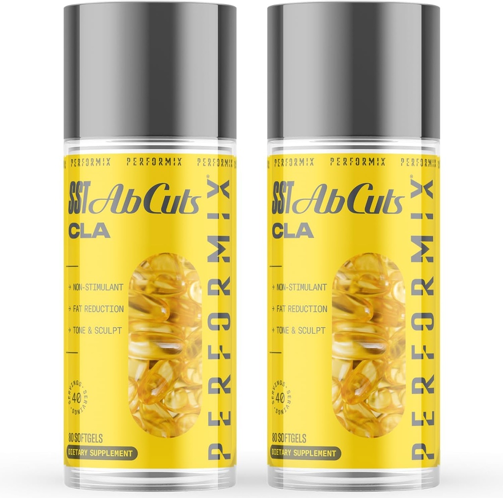 PERFORMIX - SST AbCuts - CLA 1000 mg - Stim Free - Thermogenic - Fitness Goals - Metabolism Booster - Gesundheit & Wellness - Safflower Oil, Omega 3, Flax Seed & Vitamin E - Pre Workout - 160 Softgels